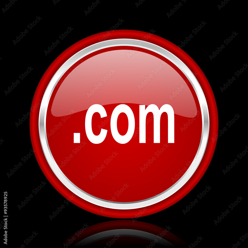 com red glossy cirle web icon on black bacground com red glossy cirle web icon on black bacground