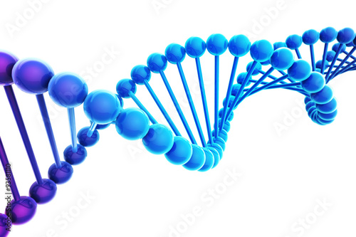 Blue DNA Helix on white background