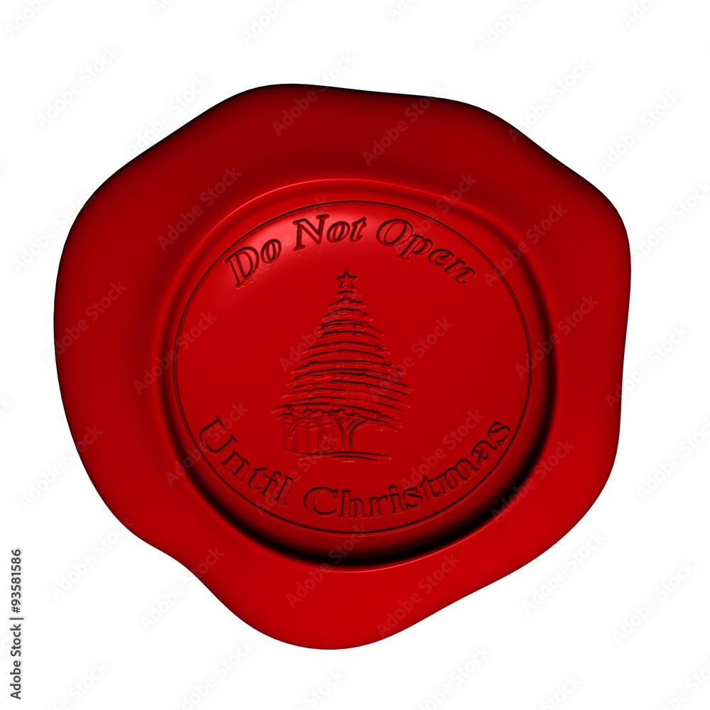 Illustration of Sealing Wax on White with Don Not Open Until Christmas message Illustration of Sealing Wax on White with Don Not Open Until Christmas message