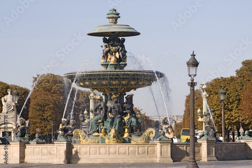 Fountain in the Place de la Concorde representing navigation.Paris, France