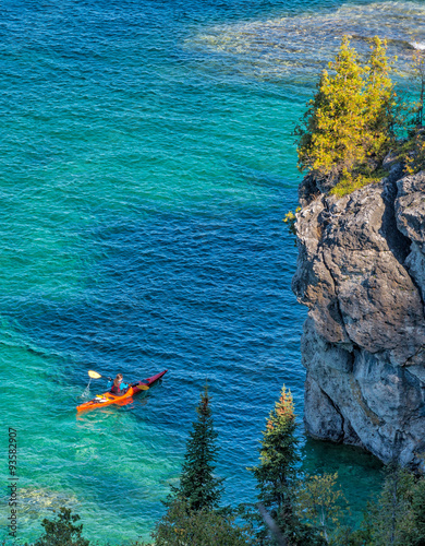 Kayak paddling on Georgian Bay