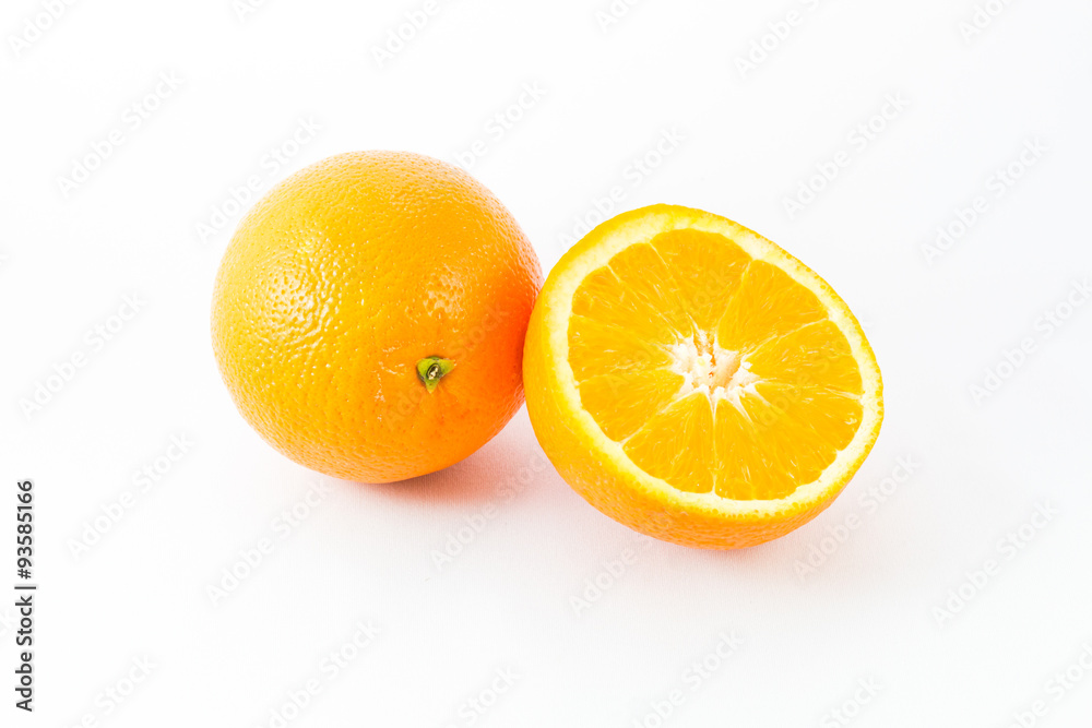 Orange fruit on white background, fresh and juicy. Orange fruit on white background, fresh and juicy.
