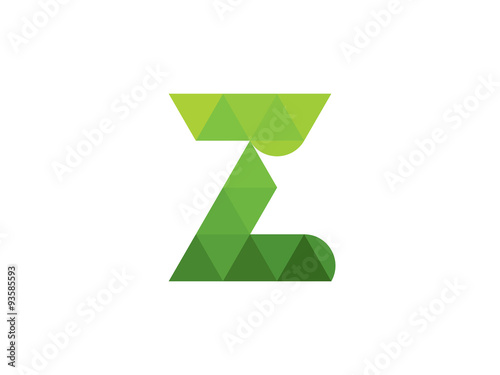 Free Download Z Letter Green Triangle Leaves Geometric Logo - GFXLoad