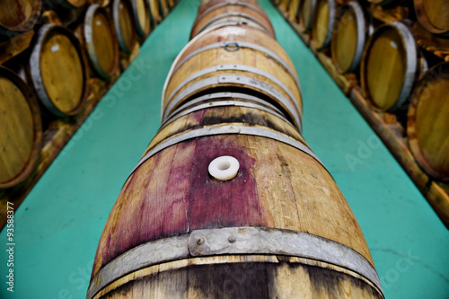 Wallpaper Mural Wooden wine barrels in a wine cellar Torontodigital.ca