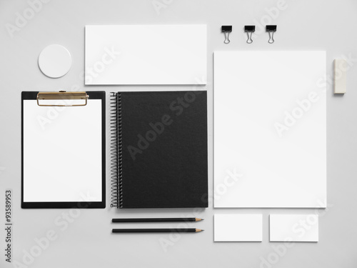 Set of office stationery for brand presentation. photo