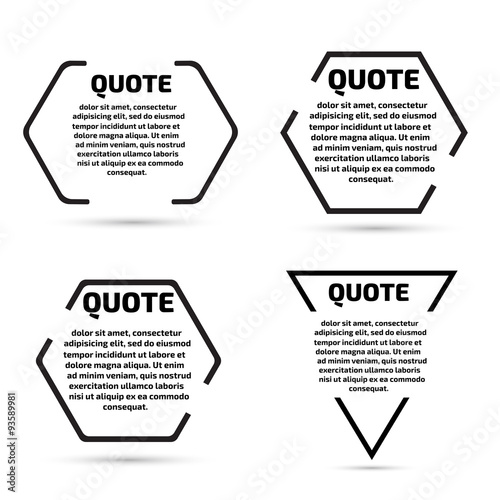 Quote text bubble set. Template vector set