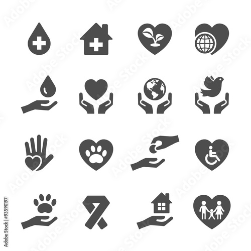 charity and donation icon set 3, vector eps10