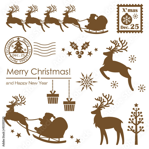 Silhouette of christmas elements