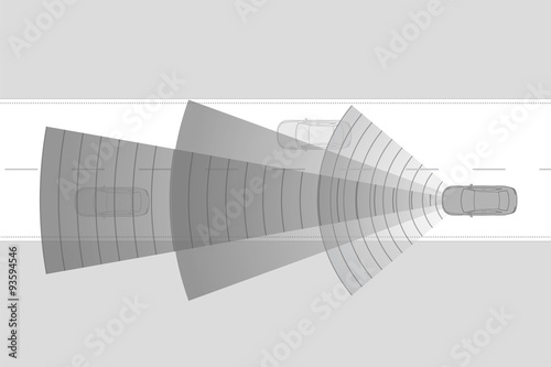 safety car and various sensors, image illustration