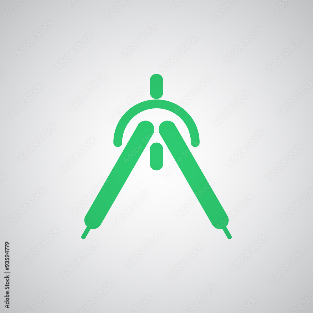 Flat green Drafting Compass icon Flat green Drafting Compass icon