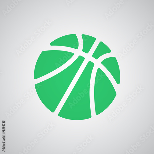 Flat green Basketball icon