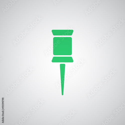 Flat green Pushpin icon