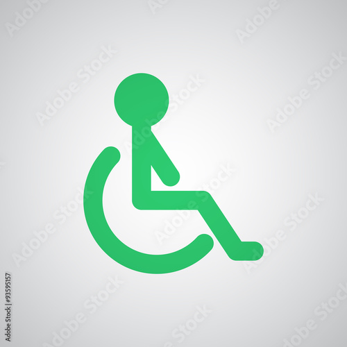 Flat green Wheel Chair icon