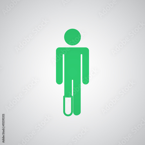 Flat green Foot icon