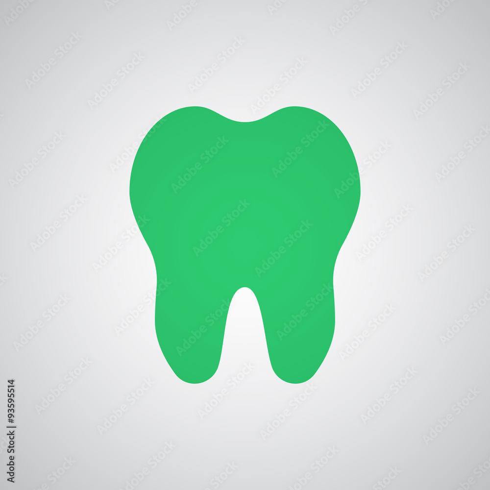 Flat green Tooth icon Flat green Tooth icon