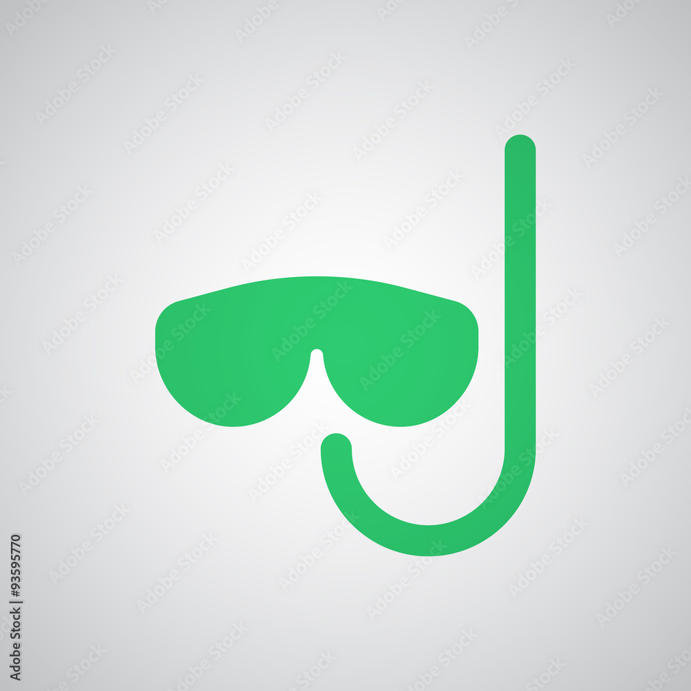 Obraz premium Flat green Scuba Diving icon
