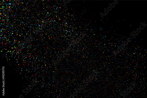 Colorful confetti vector. Grainy abstract  colorful texture on a black background. Design element. Vector illustration,eps 10.