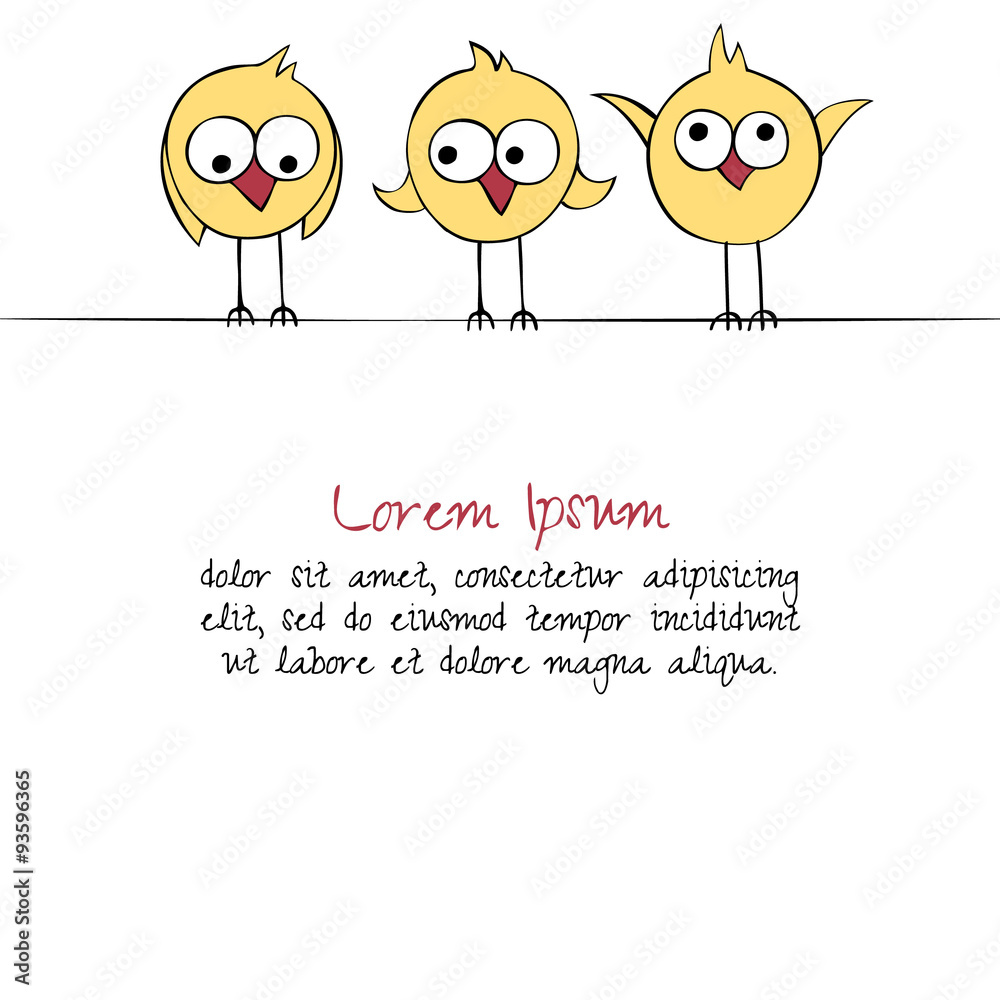 Birds greeting card.