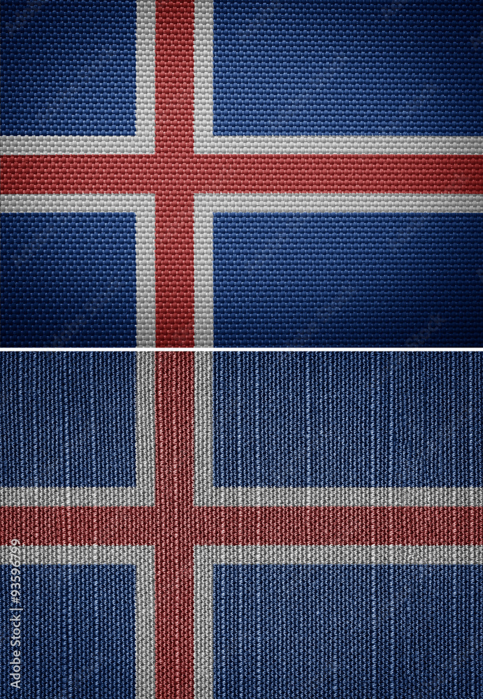 Fototapeta premium textile flags Iceland