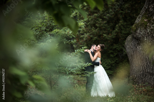 фотографія Beautiful wedding couple posing