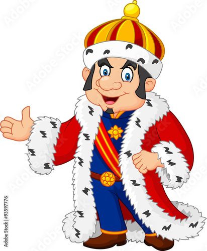 Cartoon king presenting isolated on white background
