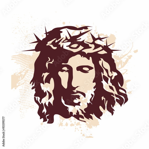 Face of Jesus. Hand drawn art.