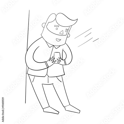 Businessman hipster man with smartphone 
