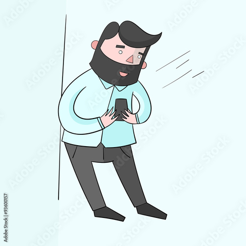 Businessman hipster man with smartphone 