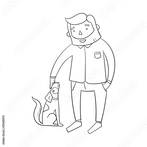 Businessman hipster man with dog