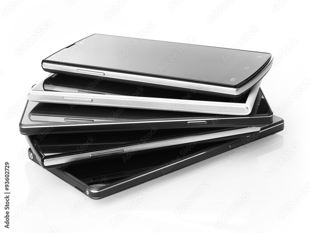 Stack of mobile phones Stack of mobile phones