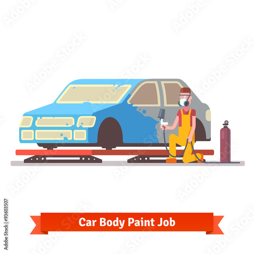 Car body paint job