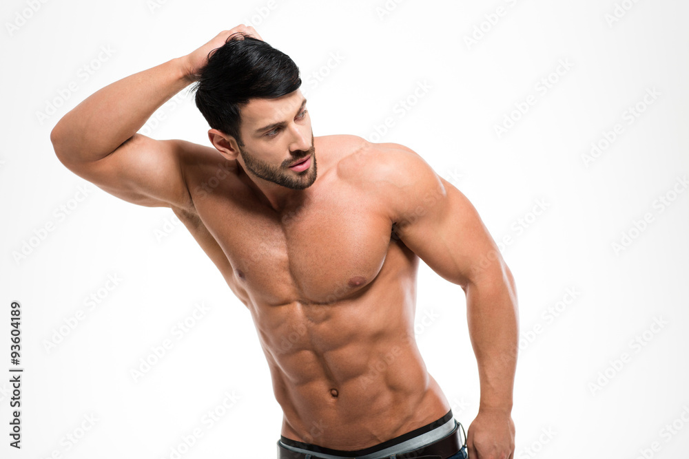 Portrait of a muscular man with naked torso