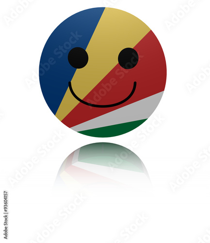 Seychelles happy icon with reflection illustration