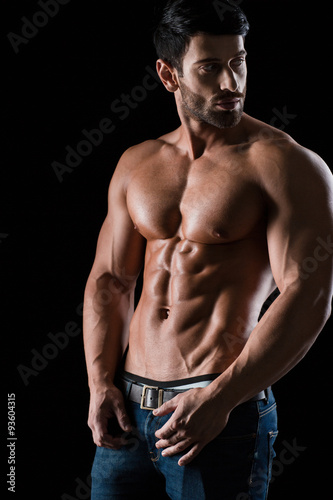Portrait of a muscular man looking away
