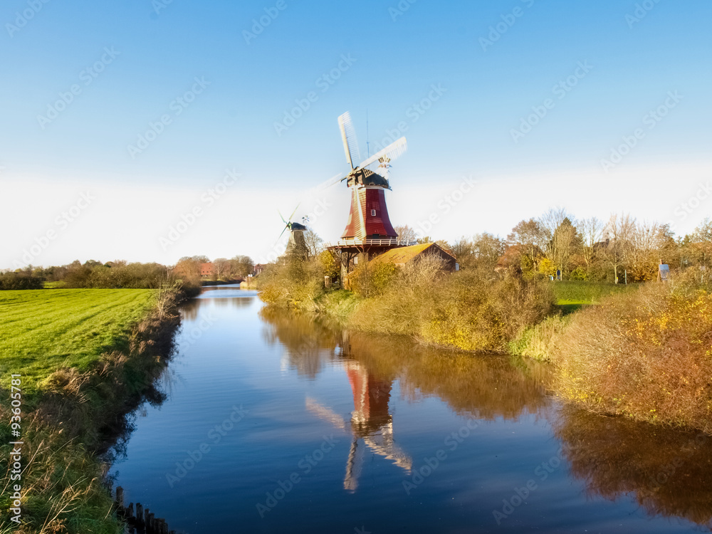 Fototapeta premium Greetsiel, traditional Dutch Windmill