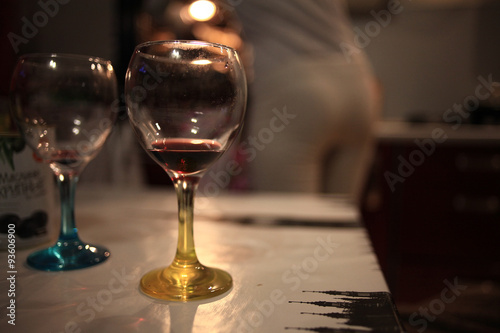 glass of wine in a restaurant