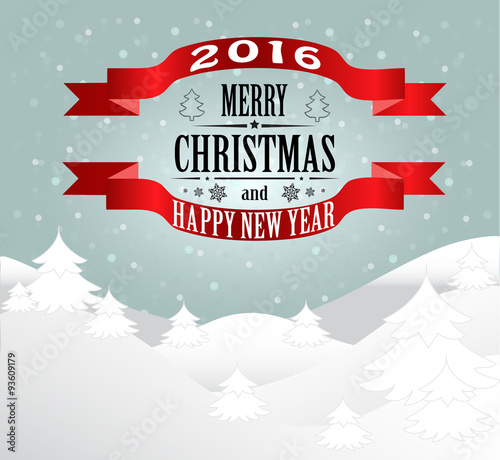 New year and Merry Christmas card. Vector