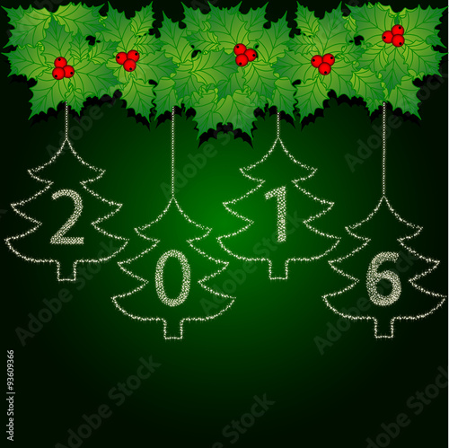 Greeting cards Vector illustration the idea for the Christmas banner. Christmas wreath