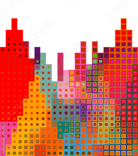 Abstract city silhouette background illustration
