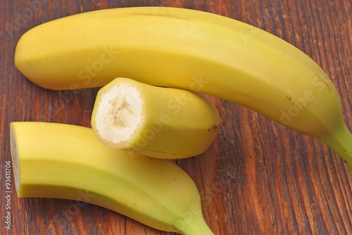 Bananas on wooden background