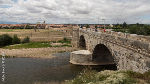 Famous medieval bridge of Hospital de Orbigo on the Camino de Santiago photo