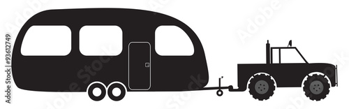 Caravan And 4x4 Silhouette