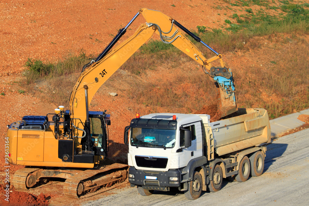 Terrassement Tractopelle Camion Stock Photo Adobe Stock