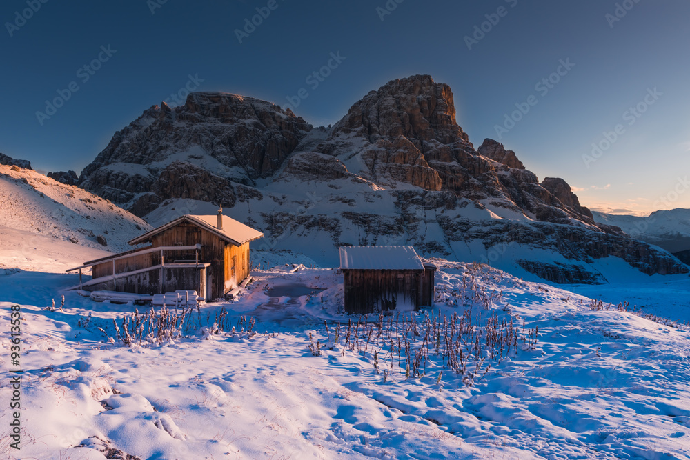 picturesque winter in Dolomites