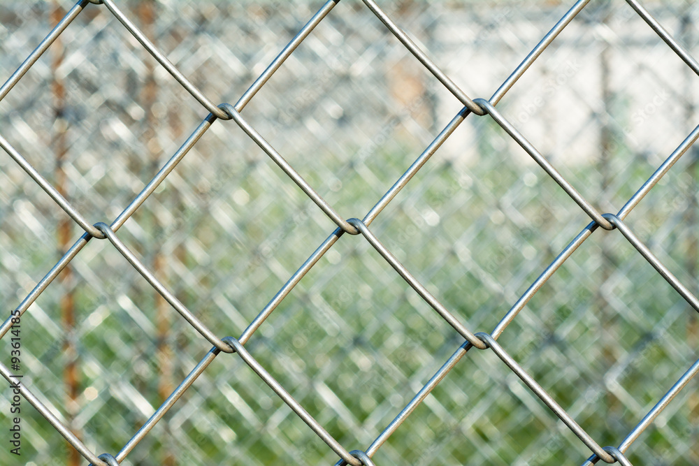 Metal mesh with blurred background Metal mesh with blurred background