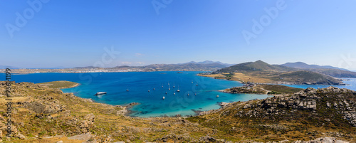 The picturesque coast of the Greek island of Paros, Cyclades, Greece.