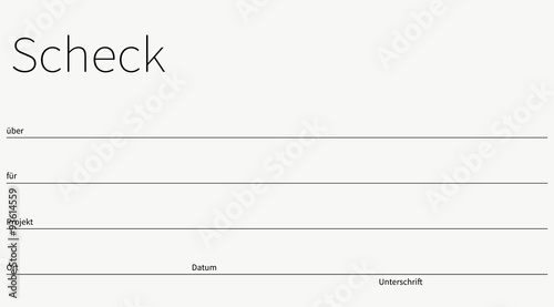 Einfacher Scheck blanko