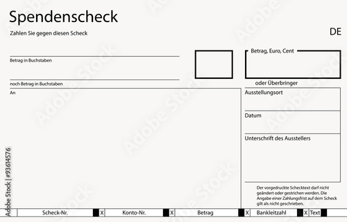 Flüchtlingsspendenscheck