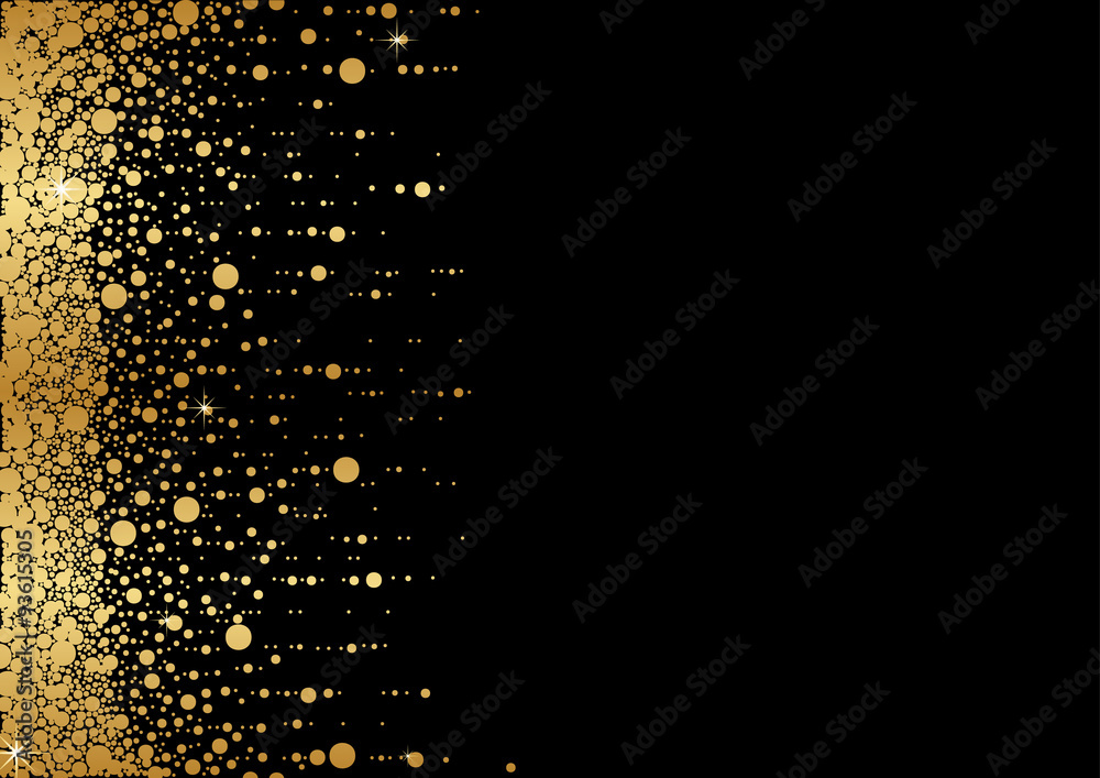 Golden Snow over Black Background - Abstract Illustration, Vector Stock ...