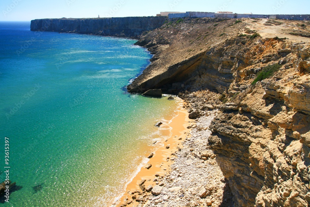Beautiful sandy beach in Algarve, Atlantic coast of Portugal
